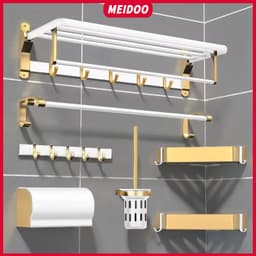 Thumbnail Meidoo Phòng không khoan Khăn Rack Dày Platinum Lưu trữ Rack/Kim loại nhôm treo tường 1