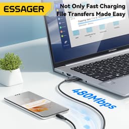 Thumbnail Dây cáp sạc ESSAGER 3 trong 1 Micro USB Type C IOS fsat cho Huawei Samsung 7A 100W 4