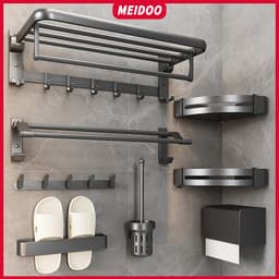 Thumbnail Kệ MEIDOO gắn tường giữ khăn đa năng không cần khoan Giá để đồ bằng nhôm chắc chắn và bền 1
