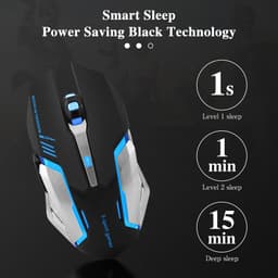 Thumbnail Chuột gaming GOOJODOQ không dây 2400 DPI 2.4G tiết kiệm pin phù hơp làm việc văn phòng chơi game sạc lại cổng USB 4