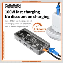 Thumbnail Hub GOOJODOQ Type C và USB 3.0 chia cổng 10 trong 1 PD1000W HDMI 4k VGA RJ45 TF/SD cho laptop 3
