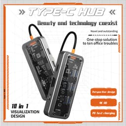 Thumbnail Hub GOOJODOQ Type C và USB 3.0 chia cổng 10 trong 1 PD1000W HDMI 4k VGA RJ45 TF/SD cho laptop 2