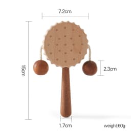 Thumbnail Trống Lục Lạc Đồ Chơi Hình Bánh Quy Bằng Gỗ Cho Bé 2