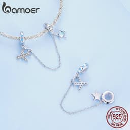 Thumbnail Hạt xỏ BAMOER SCC1284 bạc 925 thủy tinh kiểu bầu trời đêm ngôi sao dải ngân hà làm vòng đeo tay cho nữ 4