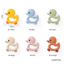 Thumbnail Đồ Chơi Gặm Nướu Bằng Silicone 100% Cấp Thực Phẩm Không BPA Hình Vịt Hoạt Hình Dành Cho Bé 2