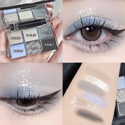 Thumbnail Bảng Phấn Mắt GECOMO 6 Màu Khói Tông Xanh Dương Lì Và Nhũ Trang Điểm Cho Nữ Y2K 3