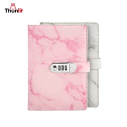 Thumbnail Sổ nhật ký Thunlit da PU họa tiết cẩm thạch có khóa mật khẩu và dây đánh dấu trang sáng tạo khổ giấy A5 200 trang Sổ tay 1