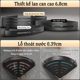 Thumbnail MEIDOO Giỏ Đựng Đồ Hình Tam Giác Gắn Góc Tường Nhà Tắm Tiện Dụng Giá để sữa tắm 2