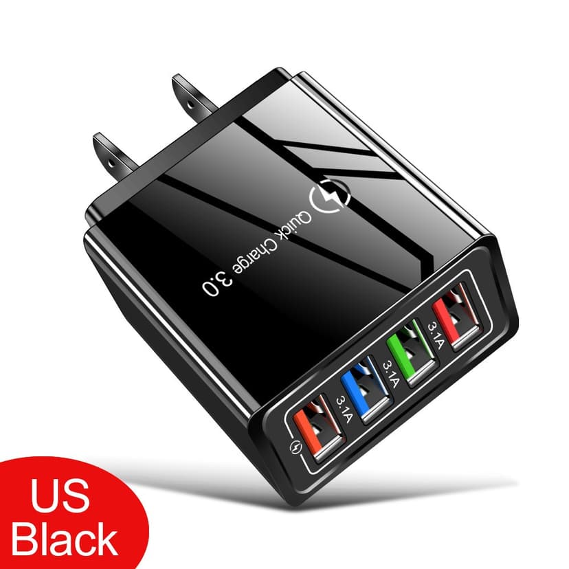 Ảnh Bộ Sạc Nhanh, Dây Củ Sạc Cáp Nhanh,phích US cắm 4 cổng USB-SGALAS 2