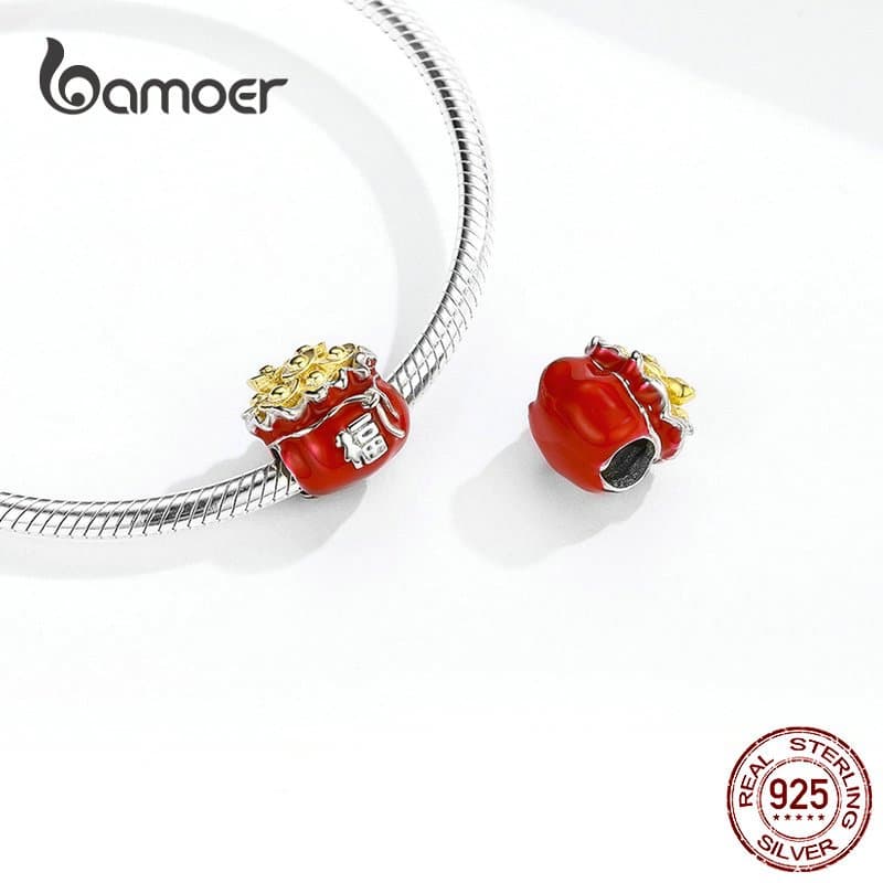 Ảnh Bamoer Bạc 925 Quyến Rũ Trung Quốc Hạt Năm Mới Quà Tặng Cho Vòng Tay DIY Vòng Cổ 3