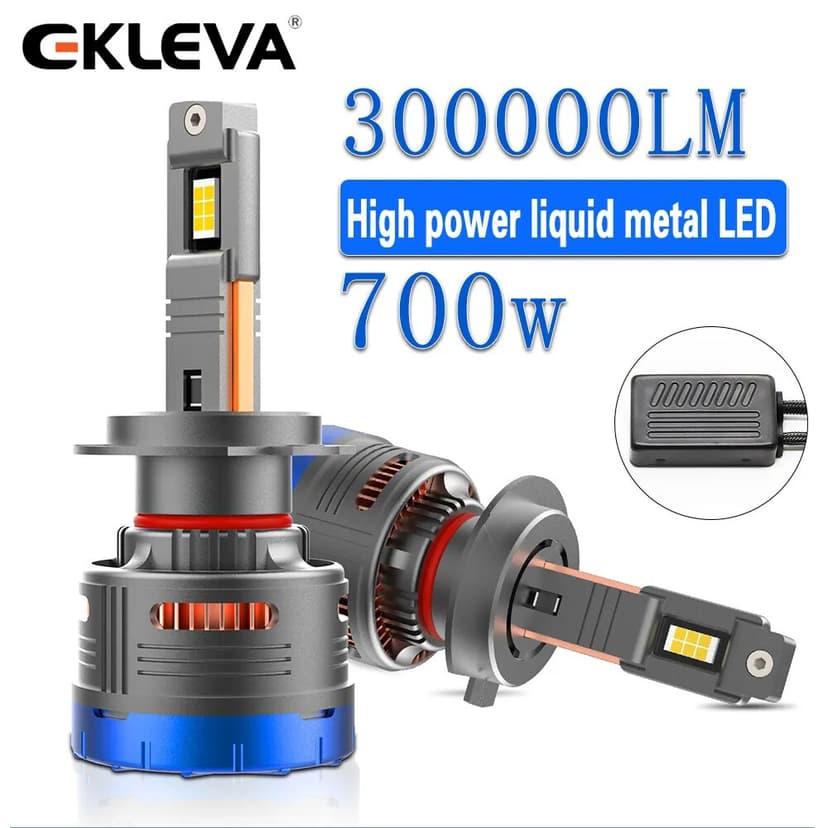 Ảnh Ekleva 2 Bóng Đèn Pha LED Mạnh Mẽ Cho Ô Tô 700W 6000k 12v 24v 150000Lm Canbus 9005 9006 9012 H1 H4 H7 H11 12V 24V 1