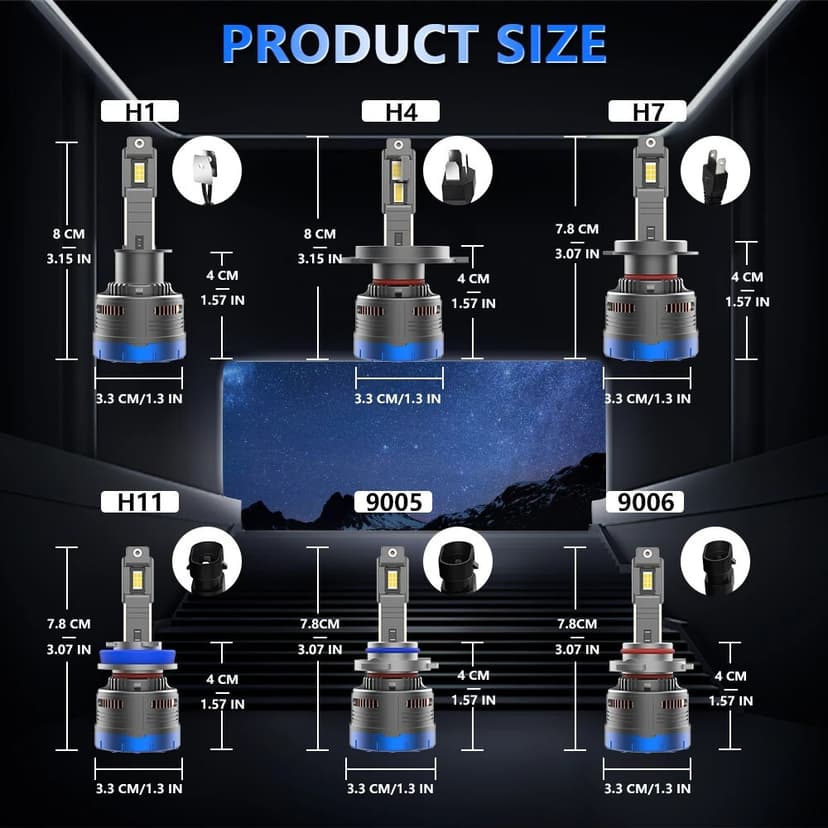 Ảnh Ekleva 2 Bóng Đèn Pha LED Mạnh Mẽ Cho Ô Tô 700W 6000k 12v 24v 150000Lm Canbus 9005 9006 9012 H1 H4 H7 H11 12V 24V 4
