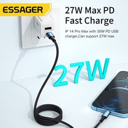 Thumbnail Essager 27w PD USB c sang Lcáp sạc nhanh cho ip Type c cho dây 3