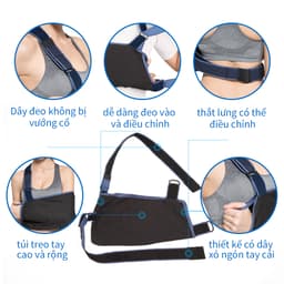 Thumbnail Túi treo tay VELPEAU có dây đeo thắt lưng Thích hợp đeo khi ngủ, đai đeo y tế mỏng nhẹ cho người gãy xương, có thể điều chỉnh Khuỷu tay hỗ trợ vai và chóp xoay 2