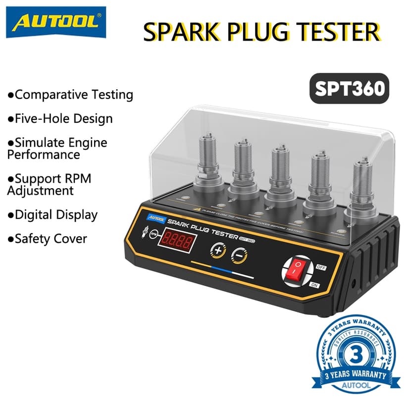 Ảnh AUTOOL SPT360 Xe Bugi Bút Thử Đánh Lửa Người Thử Nghiệm Ô Tô Công Cụ Chẩn Đoán 5 Lỗ Bugi Flashover Máy Phân Tích 110/220V 1