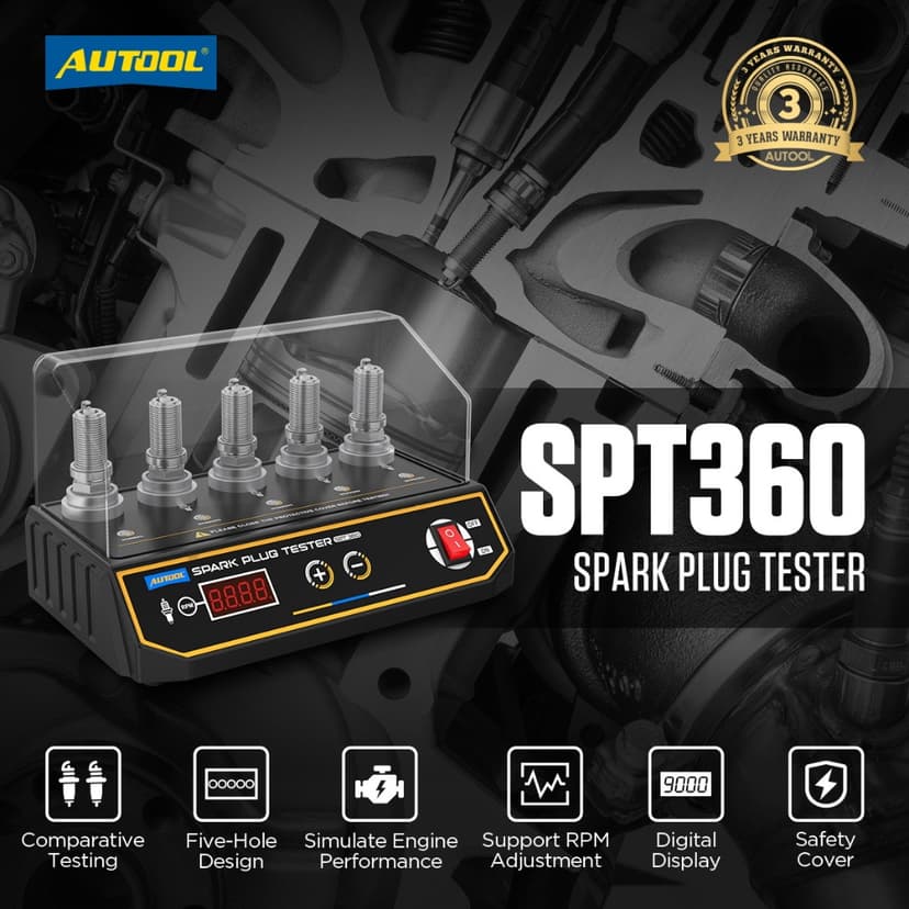 Ảnh AUTOOL SPT360 Xe Bugi Bút Thử Đánh Lửa Người Thử Nghiệm Ô Tô Công Cụ Chẩn Đoán 5 Lỗ Bugi Flashover Máy Phân Tích 110/220V 2