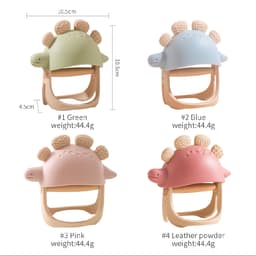 Thumbnail Đồ Chơi Cho Bé BPA FREE Thực Phẩm Silicone Miếng Dán Găng Tay Chống Ăn Cầm Khủng Long Xe Lửa Đồ Chơi 2