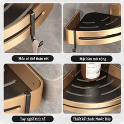 Thumbnail Kệ đựng đồ dùng nhiều tầng MEIDOO gắn góc tường nhà tắm dễ điều chỉnh tiện dụng 3