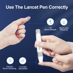Thumbnail Cofoe Yice Đồng hồ đo đường huyết Máy đo đường huyết Bộ kiểm tra đường huyết Máy đo đường huyết với 25 que thử miễn phí + Lancet để theo dõi bệnh tiểu đường 4