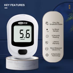 Thumbnail Cofoe Yice Đồng hồ đo đường huyết Máy đo đường huyết Bộ kiểm tra đường huyết Máy đo đường huyết với 25 que thử miễn phí + Lancet để theo dõi bệnh tiểu đường 2