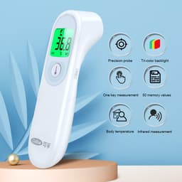 Thumbnail Nhiệt kế hồng ngoại kỹ thuật số Cofoe Đầu trước không tiếp xúc với nhiệt độ cơ thể có đèn nền Lcd cho bé trưởng thành 1