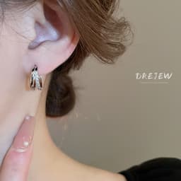 Thumbnail DREJEW Bông tai zircon tròn nhiều lớp Hàn Quốc Bông tai hình học đơn giản và cao cấp thích hợp thời trang nhẹ nhàng phong cách sang trọng Bông tai mới không gây dị ứng 2