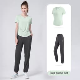Thumbnail Bộ quần áo yoga CAMEL CROWN Bộ quần áo chạy bộ ngoài trời dành cho nữ Bộ hai mảnh ngắn tay 3