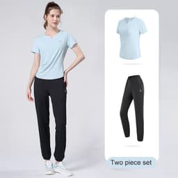 Thumbnail Bộ quần áo yoga CAMEL CROWN Bộ quần áo chạy bộ ngoài trời dành cho nữ Bộ hai mảnh ngắn tay 4