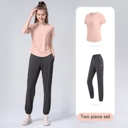 Thumbnail Bộ quần áo yoga CAMEL CROWN Bộ quần áo chạy bộ ngoài trời dành cho nữ Bộ hai mảnh ngắn tay 2