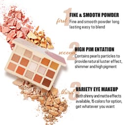 Thumbnail Pudaier Matte Shimmer Mỏng Và Lấp Lánh 15 Màu Phấn Mắt Bảng Chống Thấm Nước Lâu Dài Phấn Mắt Trang Điểm 4