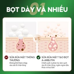 Thumbnail Sữa rửa mặt α-Arbutin VIBRANT GLAMOUR Làm sạch sâu & làm trắng & cải thiện vết thâm & chống oxy hóa 100g 3