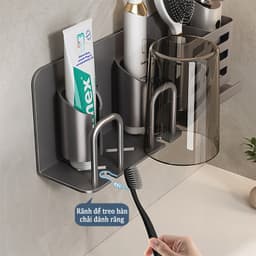 Thumbnail Meidoo Giá Đỡ Bàn Chải Đánh Răng Điện Bằng Nhôm Không Đục Lỗ Đa Năng Tiện Dụng 2