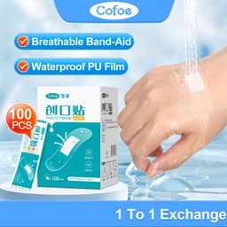 Thumbnail Cofoe 100 Chiếc Keo Chống Thấm Nước Chăm Sóc Vết Thương Thạch Cao Băng Thoáng Khí-Aid Băng Mặc Trong Suốt Vô Hình Cầm Máu Chống Gạt Nháy Chân Chống Vi Khuẩn Sơ Cứu 1
