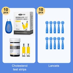 Thumbnail Dải kiểm tra đường huyết Cofoe Cholesterol Uric Acid cho màn hình thử nghiệm đa chức năng 3 trong 1 với Lancet miễn phí 1
