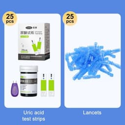 Thumbnail Dải kiểm tra đường huyết Cofoe Cholesterol Uric Acid cho màn hình thử nghiệm đa chức năng 3 trong 1 với Lancet miễn phí 2