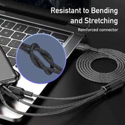Thumbnail Dây cáp sạc Awei CL-972 120W Nhanh 3 Trong 1 Loại C Cáp Micro USB 1.2M Nylon Bradied 4