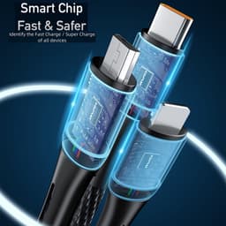 Thumbnail Dây cáp sạc Awei CL-972 120W Nhanh 3 Trong 1 Loại C Cáp Micro USB 1.2M Nylon Bradied 3