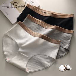 Thumbnail Fallsweet Quần Lót Cotton Thời Trang Cho Nữ Giữa Eo Thoáng Khí Ren Quần Lót Plus Kích Thước Thoải Mái Đồ Lót Mông Nâng 1