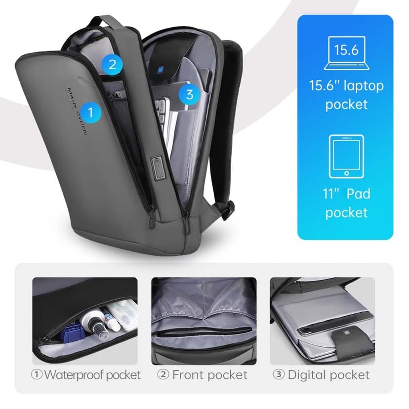 Ảnh Balo MARK RYDEN siêu mỏng thích hợp dùng đựng laptop phong cách doanh nhân 2