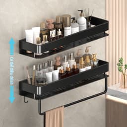 Thumbnail MEIDOO Giá đựng đồ trong phòng tắm, giá đựng đồ treo tường không đục lỗ, có khả năng chịu lực mạnh 2