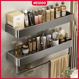 Thumbnail MEIDOOBồn tắm Rack lưu trữ không lỗ Rack Kim loại nhôm Rack Dễ dàng cài đặt và sử dụng trongphòngtắm 1