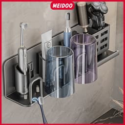 Thumbnail Meidoo Giá Đỡ Bàn Chải Đánh Răng Điện Bằng Nhôm Không Đục Lỗ Đa Năng Tiện Dụng 1