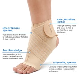 Thumbnail Tay áo hỗ trợ mắt cá chân VELPEAU dành cho thể thao, chạy bộ, sưng và bong gân mắt cá chân hở gót chân Nẹp nén cho nam và nữ 3