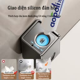 Thumbnail MEIDOO Giá đỡ kem đánh răng màu xám Kem đánh răng Dispenser Khoan miễn phí Wall Mount Dễ sử dụng 1