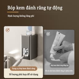 Thumbnail MEIDOO Giá đỡ kem đánh răng màu xám Kem đánh răng Dispenser Khoan miễn phí Wall Mount Dễ sử dụng 4