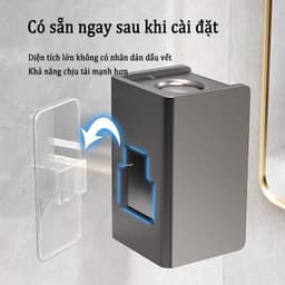 Thumbnail MEIDOO Giá đỡ kem đánh răng màu xám Kem đánh răng Dispenser Khoan miễn phí Wall Mount Dễ sử dụng 2