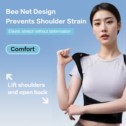 Thumbnail Babaka Lưng Tư Thế Corrector Nẹp Hỗ Trợ Đai Thắt Lưng Hiệu Chỉnh Dây Đeo Thoáng Khí Thẳng Lưng Thắt Lưng Chỉnh Hình Đúng Chỉnh Hình Ngăn Ngừa Hunchback Vai Mở 1