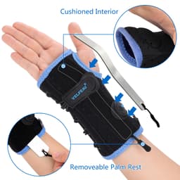 Thumbnail Nẹp cổ tay quấn nhanh VELPEAU để giảm đường hầm cổ tay, cố định hỗ trợ giấc ngủ ban đêm có nẹp đệm & kim loại cho viêm khớp, bong gân 1