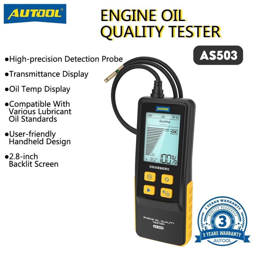 Ảnh AUTOOL AS503 Dầu bôi trơn ô tô Máy Diesel Động cơ xe Dầu bôi trơn Công cụ phân tích chất lượng Tự động sửa chữa và bảo trì 1