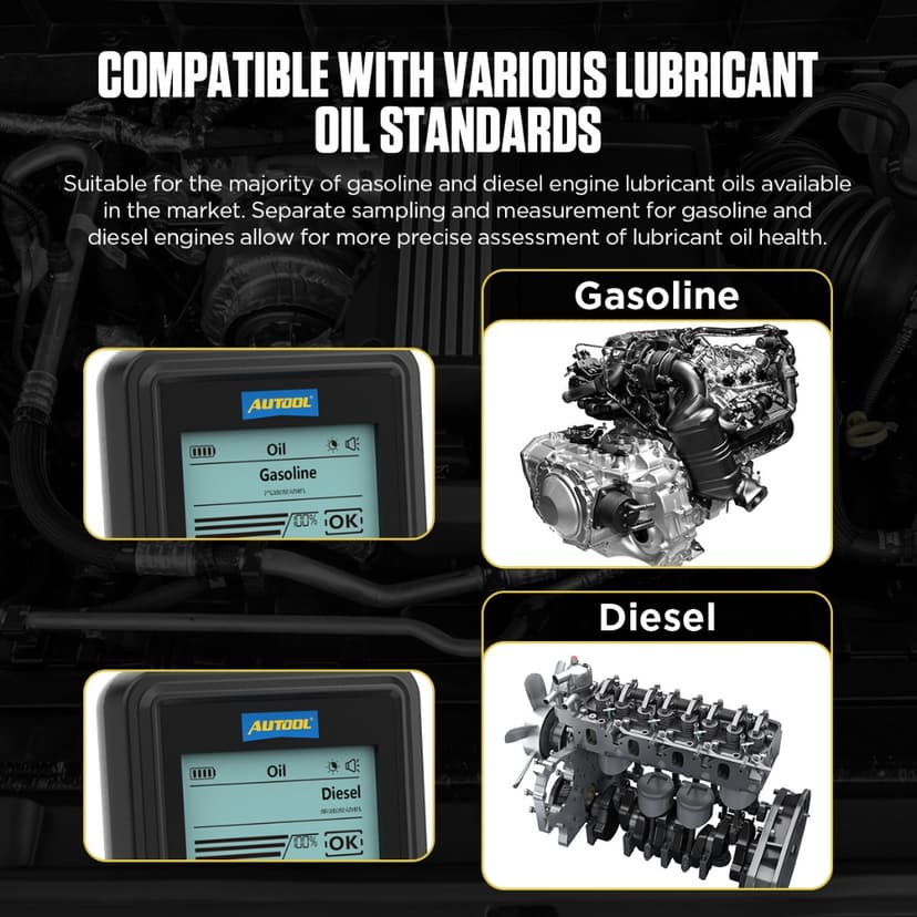 Ảnh AUTOOL AS503 Dầu bôi trơn ô tô Máy Diesel Động cơ xe Dầu bôi trơn Công cụ phân tích chất lượng Tự động sửa chữa và bảo trì 2